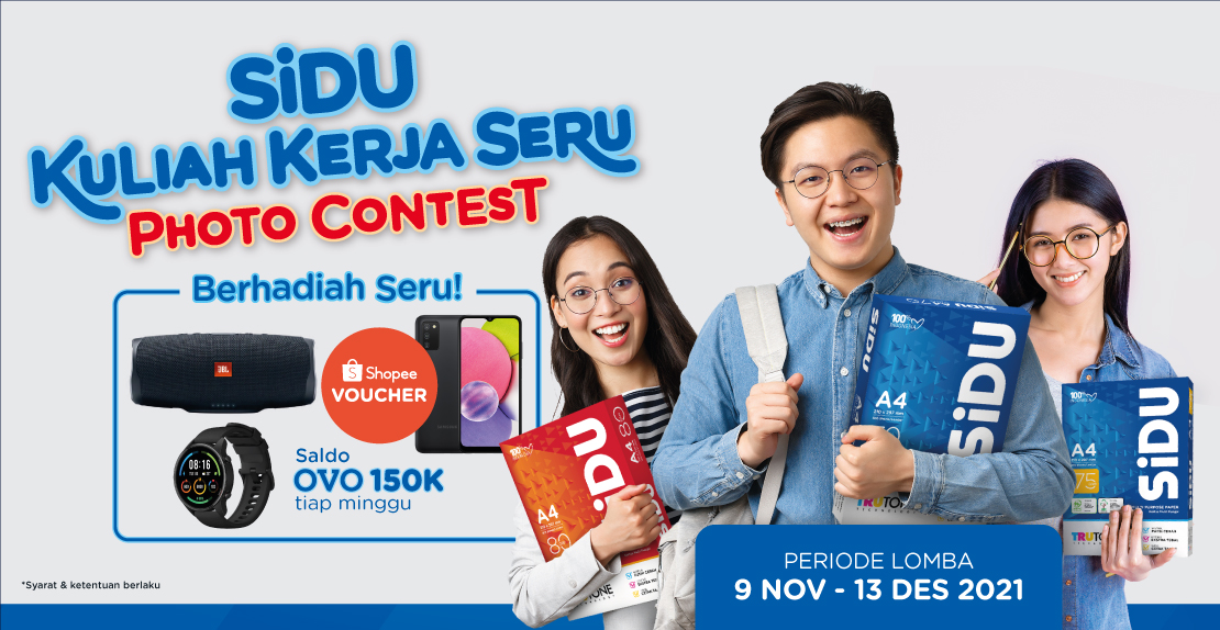 Bagikan keseruan momen saat kamu kuliah / bekerja bareng kertas multifungsi SiDU dan dapatkan hadiahnya! Mau tau caranya? Yuk cek mekanisme, syarat & ketentuannya di bawah ini!